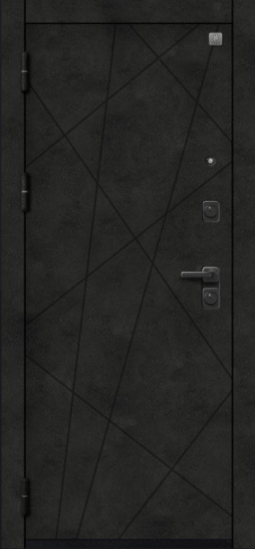 Товар Дверь V-16 Черный муар + Бетон темный - Кашемир белый DIS007353